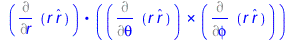 Typesetting:-mprintslash([Physics:-Vectors:-`.`(%diff(`*`(r, `*`(_r)), r), Physics:-Vectors:-`&x`(%diff(`*`(r, `*`(_r)), theta), %diff(`*`(r, `*`(_r)), phi)))], [Physics:-Vectors:-`.`(%diff(`*`(r, `*`...