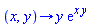proc (x, y) options operator, arrow; y*exp(x*y) end proc