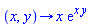proc (x, y) options operator, arrow; x*exp(x*y) end proc