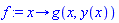 f := proc (x) options operator, arrow; g(x, y(x)) end proc