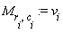 M[r[i], c[i]] := v[i]