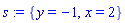 s := {y = -1, x = 2}