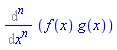 Diff(f(x)*g(x), `$`(x, n))