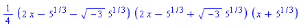 (1/4)*(2*x-5^(1/3)-(-3)^(1/2)*5^(1/3))*(2*x-5^(1/3)+(-3)^(1/2)*5^(1/3))*(x+5^(1/3))