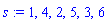 s := 1, 4, 2, 5, 3, 6