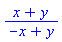 (x+y)/(-x+y)