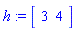 h := Vector[row](2, {(1) = 3, (2) = 4})