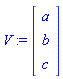 V := Vector(3, {(1) = a, (2) = b, (3) = c})