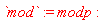 `mod` := modp