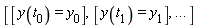 [[y(t[0]) = y[0]], [y(t[1]) = y[1]], `...`]