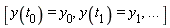 [y(t[0]) = y[0], y(t[1]) = y[1], `...`]
