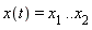 x(t) = x[1] .. x[2]