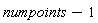 numpoints-1