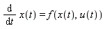 diff(x(t), t) = f(x(t), u(t))