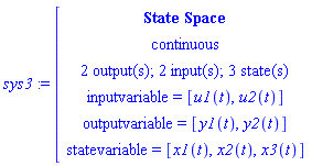 module () export a, b, c, d, inputcount, outputcount, statecount, sampletime, discrete, systemname, inputvariable, outputvariable, statevariable, systemtype, ModulePrint; option _cmstatespace; end module
