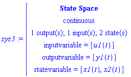 module () export a, b, c, d, inputcount, outputcount, statecount, sampletime, discrete, systemname, inputvariable, outputvariable, statevariable, systemtype, ModulePrint; option _cmstatespace; end module