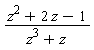 (z^2+2*z-1)/(z^3+z)