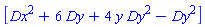 [Dx^2+6*Dy+4*y*Dy^2-Dy^2]