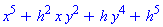 x^5+h^2*x*y^2+h*y^4+h^5