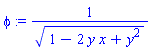 phi := 1/(1-2*y*x+y^2)^(1/2)