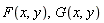 F(x, y), G(x, y)