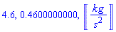 4.6, .4600000000, Unit([kg/s^2])