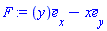 F := Vector[column]([[y], [-x], [0]], ["x", "y", "z"], "field")