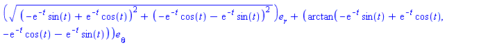 Vector[column]([[((-exp(-t)*sin(t)+exp(-t)*cos(t))^2+(-exp(-t)*cos(t)-exp(-t)*sin(t))^2)^(1/2)], [arctan(-exp(-t)*sin(t)+exp(-t)*cos(t), -exp(-t)*cos(t)-exp(-t)*sin(t))]], ["r", "theta"])