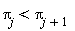 Pi[j] < Pi[j+1]