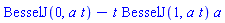 BesselJ(0, a*t)-t*BesselJ(1, a*t)*a