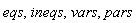 eqs, ineqs, vars, pars