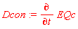 Dcon := diff(EQc, t)