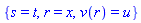 {s = t, r = x, v(r) = u}