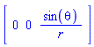 Vector[row](3, {(1) = 0, (2) = 0, (3) = sin(theta)/r})