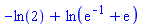 -ln(2)+ln(exp(-1)+exp(1))