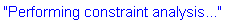 "Performing constraint analysis..."
