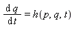 diff(q(t), t) = h(p, q(t), t)