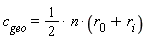 c[geo] = (1/2)*n*(r[0]+r[i])