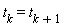 t[k] = t[k+1]