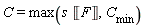 C = max(s*Unit('F'), C[min])