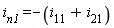 i[n1] = -i[11]-i[21]