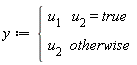 y := piecewise(u[2] = true, u[1], u[2])