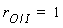 r[O/(I)] = 1