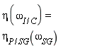 eta(omega[I/C]) = eta[P/SG](omega[SG])