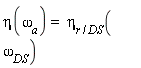 eta(omega[a]) = eta[r/DS](omega[DS])