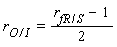 r[O/(I)] = (r[fR/S]-1)*(1/2)