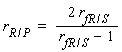 r[R/P] = 2*r[fR/S]/(r[fR/S]-1)