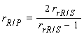 r[R/P] = 2*r[rR/S]/(r[rR/S]-1)
