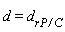 d = d[rP/C]