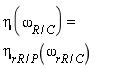 eta(omega[R/C]) = eta[rR/P](omega[rR/C])